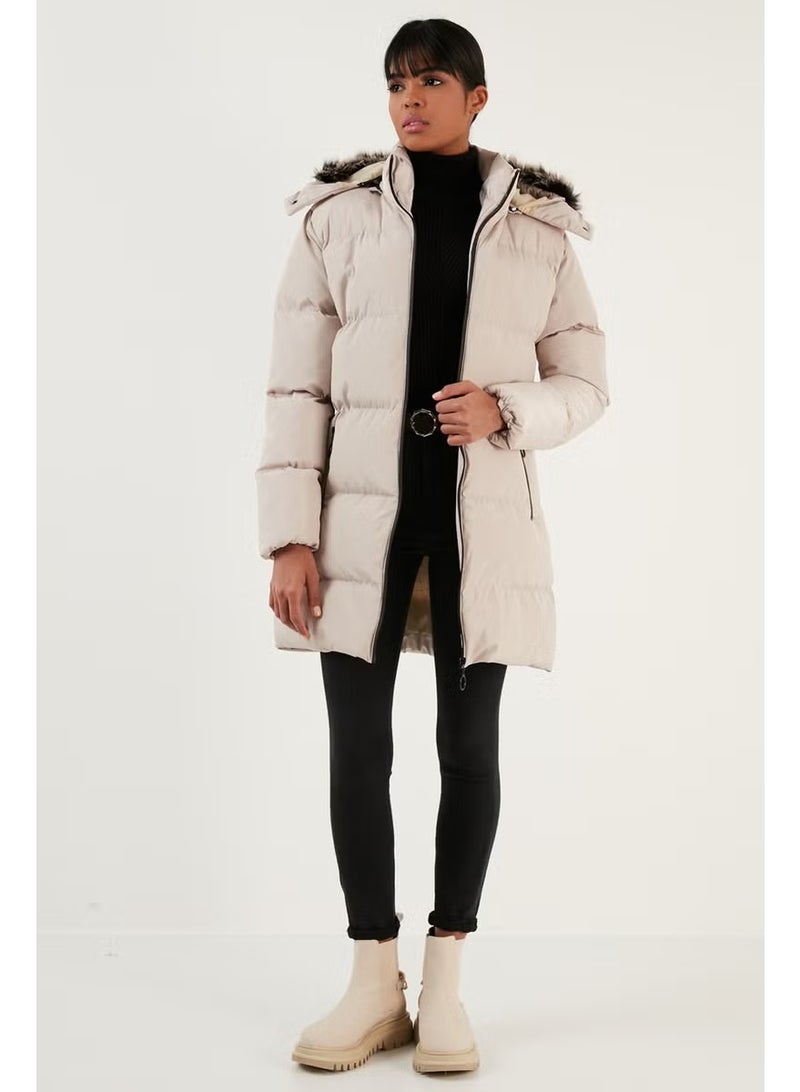 Lela Women's Coat with Faux Fur Collar, Removable Hooded and Pocketed Puffer Coat 5761645 - Image 1